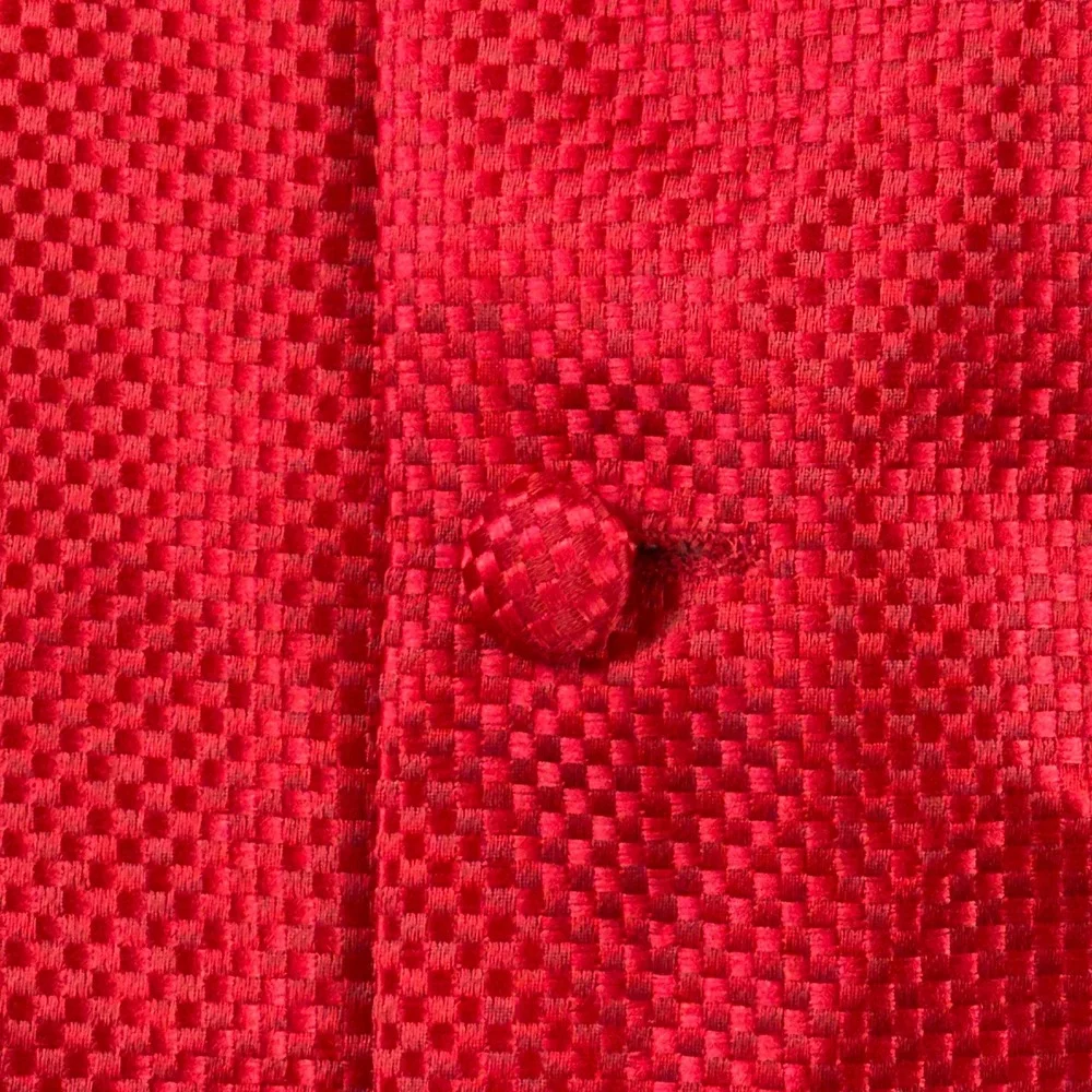 Pierre Cardin Mens XL Red Textured Formal Dress Vest Button Front Adjustable